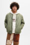 Quilted Bomber Jacket With Ribbed Trims